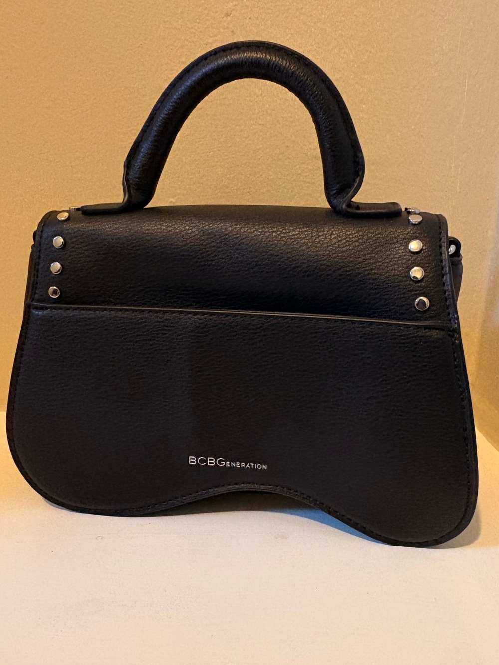 Black Studded Saddle Bag - Picture 2 of 2